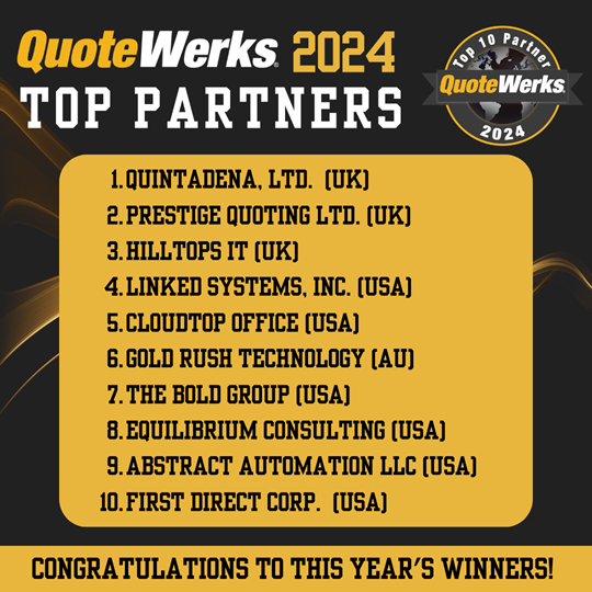 2024 QuoteWerks Partner Awards