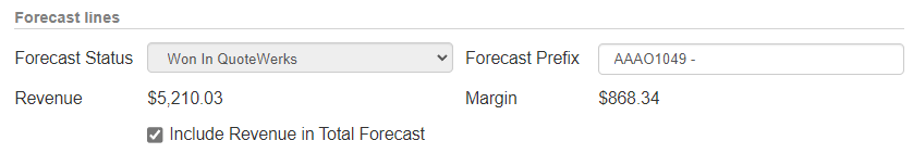 QuoteWerks Creates/Updates updates completed Opportunity Forecasts in ConnectWise