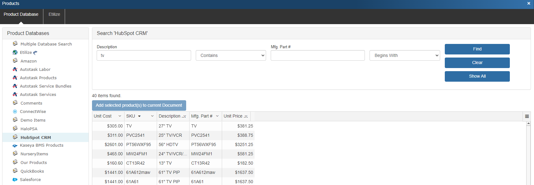 QuoteWerks enables you to use the products and services you already have in HubSpot CRM