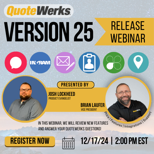 QuoteWerks V25 Webinar