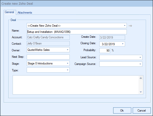 QuoteWerks Creates Deals in Zoho CRM