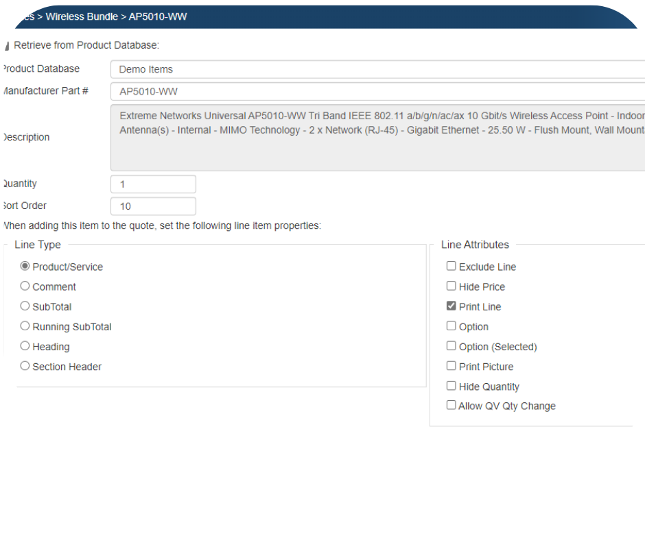 control required and optional components in every bundle